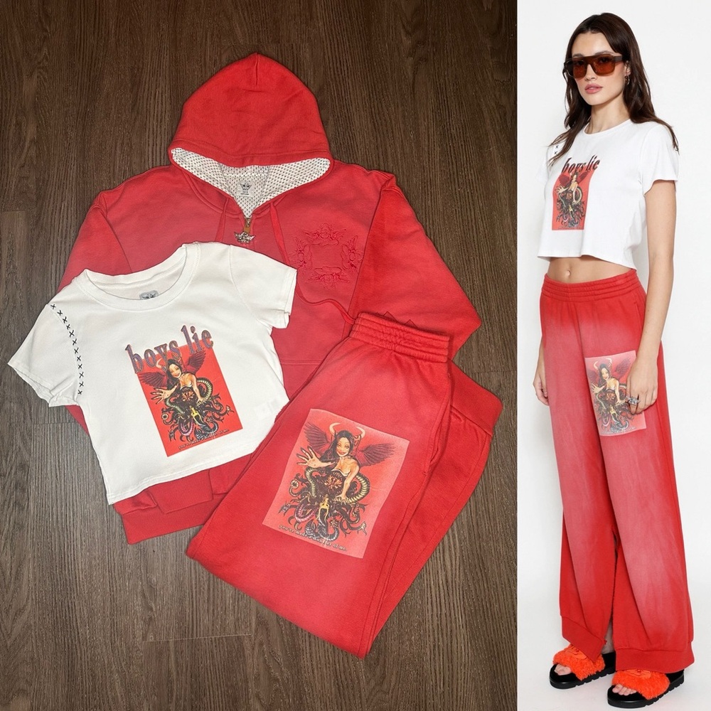 Boys Lie Your Creation Harley Hoodie + MM Pants + T-Shirt Set XS